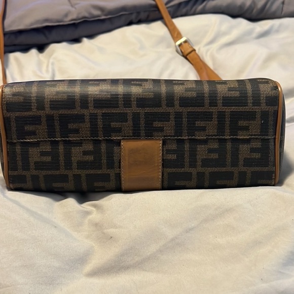 🎀Vintage Fendi Brown and Black Monogram Coated Canvas Bag - Picture 12 of 13